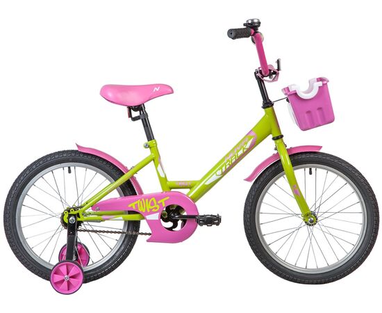 Велосипед Novatrack Twist 18" (зелёный/розовый), Цвет: зелёный
