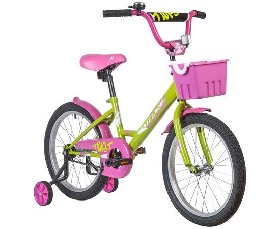 Велосипед Novatrack Twist 18" (зелёный/розовый), Цвет: зелёный, изображение 2