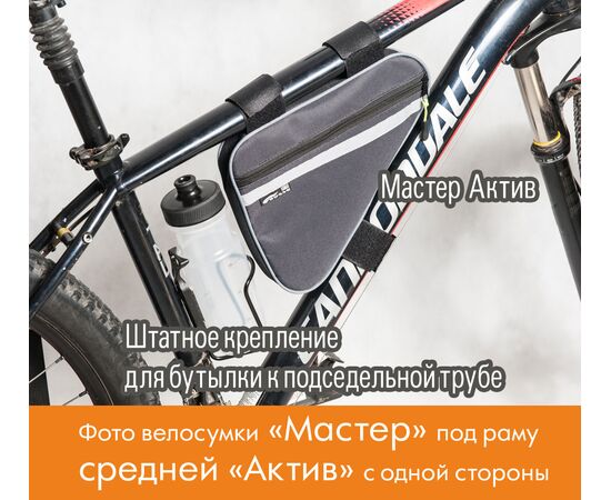 Велосумка Course «Мастер» под раму средняя «Актив» (серый), изображение 9