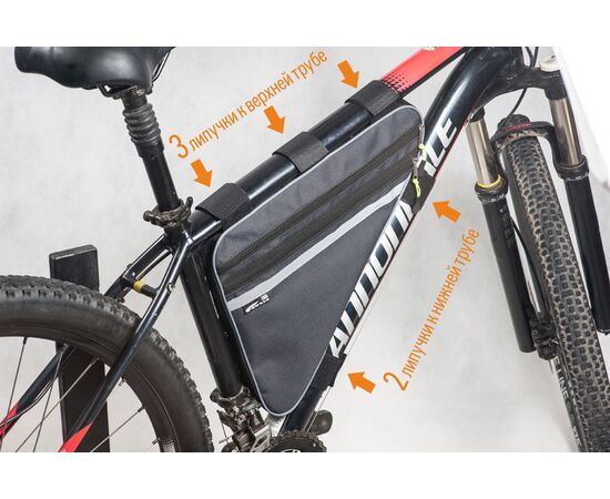 Велосумка Course «Мастер» под раму большая «Актив» (серый), изображение 12
