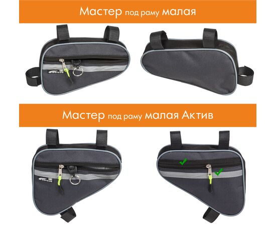 Велосумка Course «Мастер» под раму малая «Актив» (серый), изображение 9