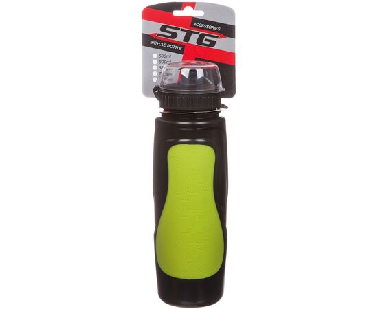 Велофляга STG DC-BT-55 700мл защитной крышкой (черная/зеленая), Цвет: зелёный, Объём: 700, изображение 2