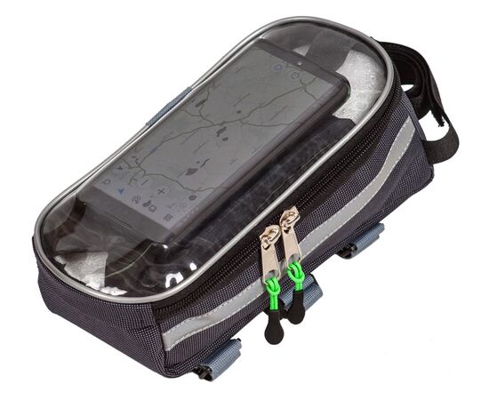 Велосумка Course Мастер на раму увеличенная для смартфона (серый), Цвет: серый, изображение 4