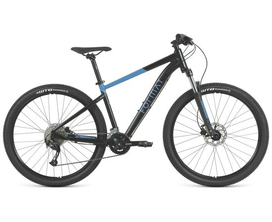 Велосипед FORMAT 1412 29 (2023, черный-мат/синий-мат), Цвет: черный, Размер рамы: M