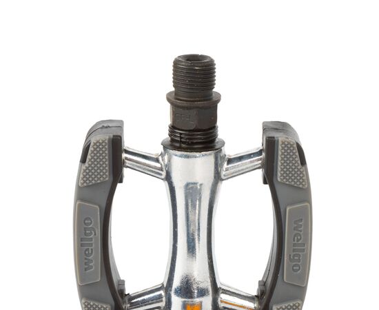 Педали велосипедные алюминиевые WELLGO C098 (серебристо-черные), изображение 3
