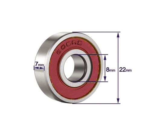 Подшипник Cod-X 608 2RS ABEC 7, изображение 2