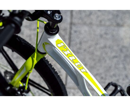 Детский велосипед Lenjoy Pilot 18 (белый/лимонный), Цвет: белый, изображение 2