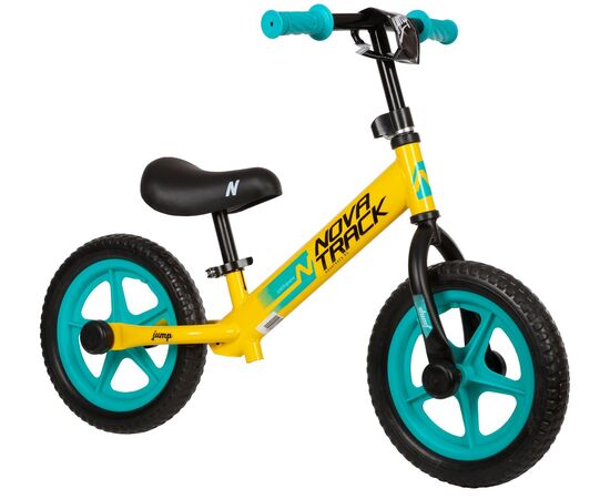 Беговел Novatrack 12" Jump (лаймовый), Цвет: жёлтый, изображение 2