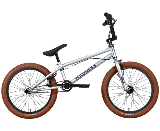Велосипед Stark'23 Madness BMX 3 (серебристый/фиолетовый/коричневый), Цвет: графитовый