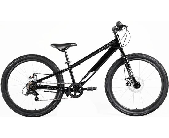 Велосипед Forward SPIKE 24 D (черный/серебристый), Цвет: черный, Размер рамы: 11"