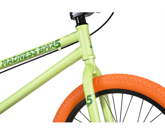 Велосипед Stark'23 Madness BMX 5 (оливковый/зеленый/оранжевый), изображение 4