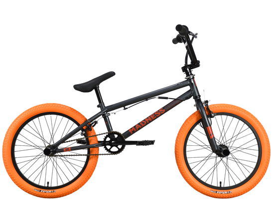 Велосипед Stark'23 Madness BMX 2 (серый/оранжевый/оранжевый), Цвет: черный