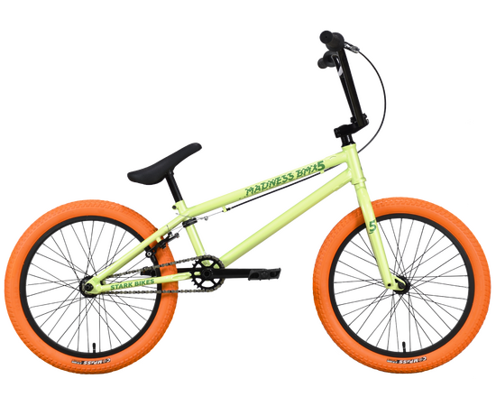 Велосипед Stark'23 Madness BMX 5 (оливковый/зеленый/оранжевый)