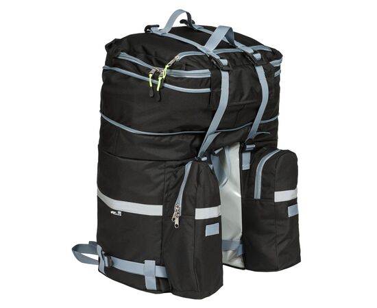 Велорюкзак на багажник (велоштаны) Course 30-50 литров (чёрный), Цвет: черный, изображение 3