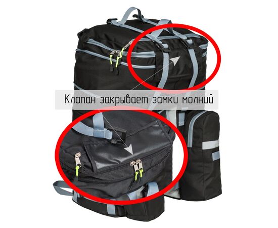 Велорюкзак на багажник (велоштаны) Course 30-50 литров (чёрный), Цвет: черный, изображение 11