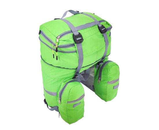 Велорюкзак на багажник (велоштаны) Course 30-50 литров (зелёный), Цвет: зелёный, изображение 5