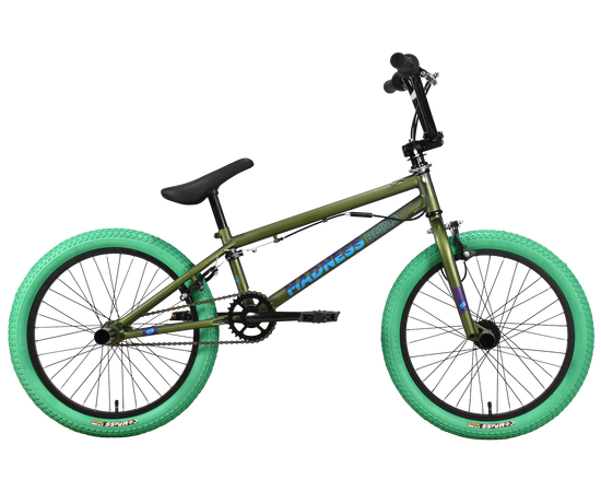 Велосипед Stark'23 Madness BMX 2 (зеленый/голубой/зеленый), Цвет: зелёный