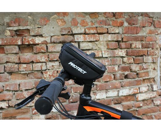 Велосумка PROTECT 555-543 на вынос руля с отделением для смартфона (черный), изображение 5