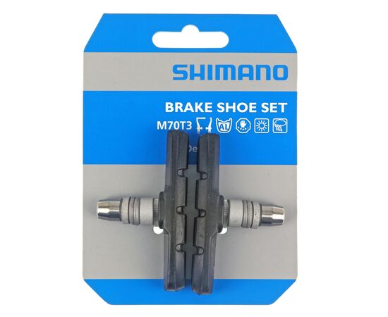 Колодки тормозные Shimano M70T3, 1 пара, для алюминиевых ободов, изображение 2