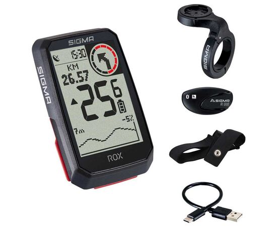 Велокомпьютер SIGMA ROX 4.0 HR Set (чёрный) с датчиком пульса, изображение 3
