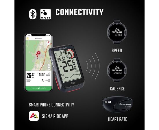 Велокомпьютер SIGMA ROX 4.0 HR Set (чёрный) с датчиком пульса, изображение 5