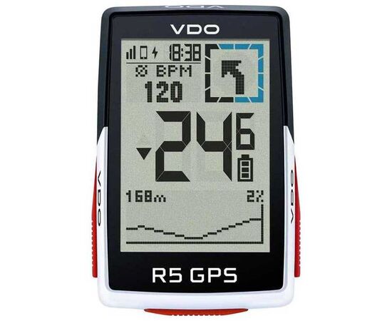 Велокомпьютер беспроводной VDO R5 GPS 4-64051 (белый)