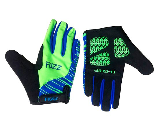 Перчатки детские FUZZ PRO RACE (неон зеленые-синие), Цвет: Зелёный, Размер: 6/M (4-6 лет)