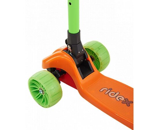Самокат 3-х колесный Ridex Juicy 120/80 мм (оранжевый/зелёный), Цвет: оранжевый, изображение 4