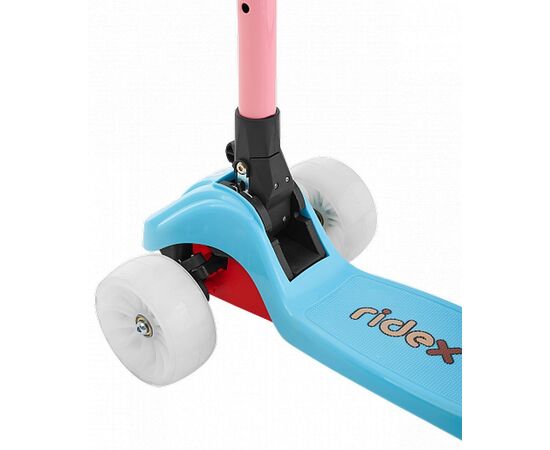 Самокат 3-х колесный Ridex Juicy R 120/80 мм (голубой/розовый), Цвет: голубой, изображение 4