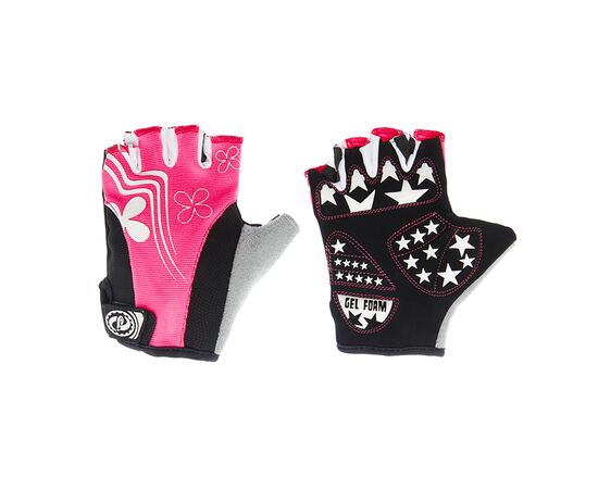 Перчатки JAFFSON SCG 47-0122 (чёрный/белый/розовый), Цвет: Розовый, Размер: L