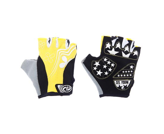 Перчатки JAFFSON SCG 47-0122 (чёрный/белый/жёлтый), Цвет: Жёлтый, Размер: S