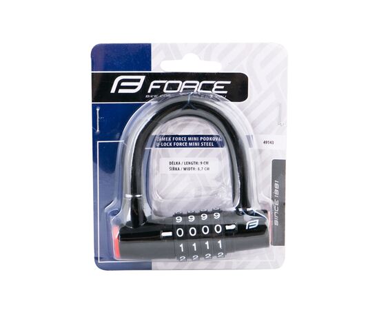 Замок кодовый Force MINI U-lock 49143 9x8,7 см (черный), изображение 2