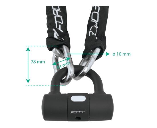 Замок цепной Force 49150 10/1000мм (черный), изображение 3