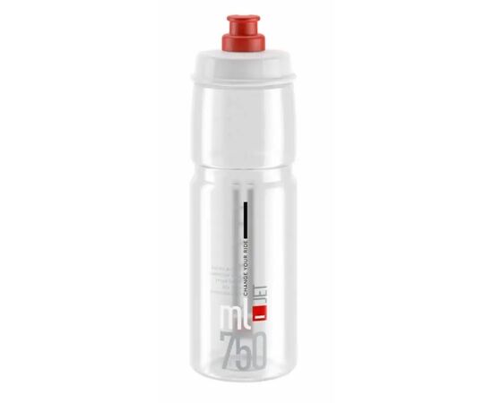 Велобутылка Elite JET 750мл (прозрачная/красный логотип), Цвет: серый, Объём: 750
