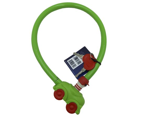 Тросовый велозамок на ключ "Машинка" ABUS My first ABUS 1505/55см 05-0043300 (зеленый), Цвет: зелёный, изображение 2