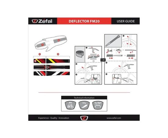 Брызговик передний Zefal Deflector FM20 3572023 (в комплекте 3 цвета наклеек), изображение 7