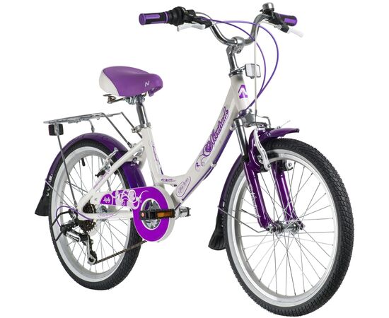 Велосипед Novatrack Girlish line 20" 6.V (белый), изображение 2