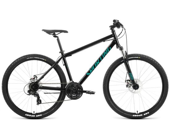 Велосипед Forward SPORTING 29 2.0 D (2023, черный/бирюзовый), Цвет: бирюзовый, Размер рамы: 19"