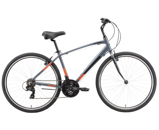 Велосипед Stark'23 Terros 28.2 V (серый/черный/оранжевый), Цвет: серый, Размер рамы: 20"