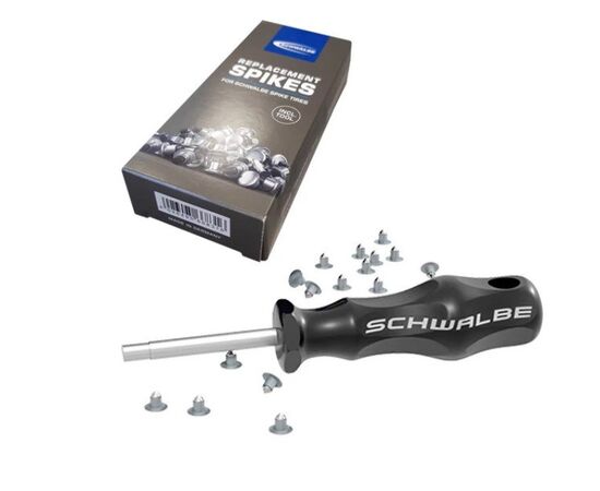 Стальные шипы + инструмент для их установки SPIKES 50 шт. SCHWALBE 05-5512.01, изображение 2