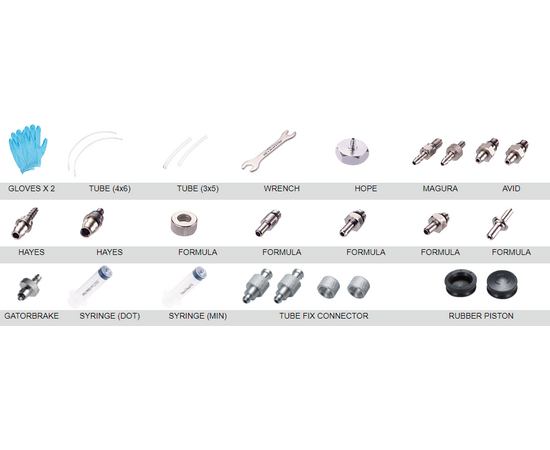 Набор для прокачки дисковых гидравлических тормозов ALLIGATOR HK-UBK001-TK 6-200230-1, изображение 3 Набор для прокачки дисковых гидравлических тормозов ALLIGATOR HK-UBK001-TK 6-200230-1, изображение 3