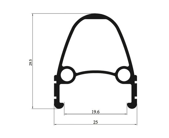 Обод велосипедный YKL-D1 29"*32H*14G, A/V, 520G/PC, чёрный, изображение 2