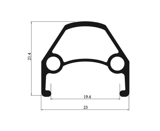 Обод велосипедный YKL-D23 29"*36H*14G, A/V, 570G/PC, чёрный пистонированный, изображение 2 Обод велосипедный YKL-D23 29"*36H*14G, A/V, 570G/PC, чёрный пистонированный, изображение 2