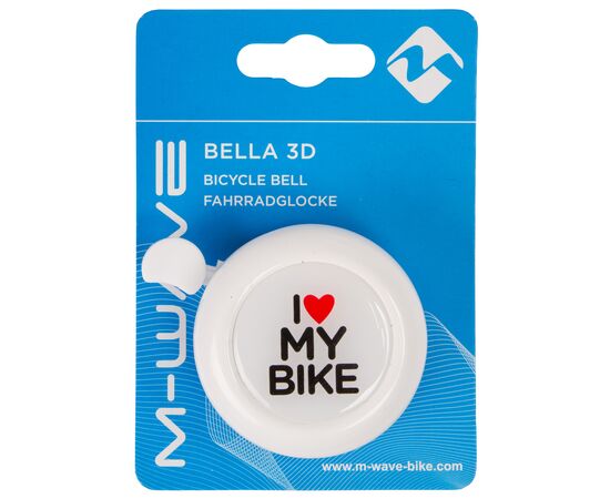Велосипедный звонок M-WAVE I love my bike Bella 3D 5-420121 (белый), изображение 2