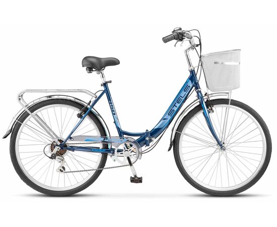 Складной велосипед Stels Pilot 850 26" (Тёмно-синий), Цвет: синий, Размер рамы: 19"