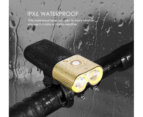 Фара GACIRON V9D-1800 GOLD 2xCREE 1800LM Micro USB 6700mAh 07-300133, изображение 13