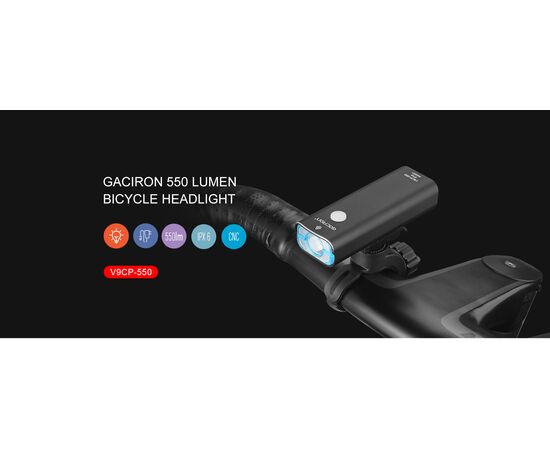 Фара GACIRON V9CP-550 1xCREE 550LM USB-C 2500mAh 07-300108, изображение 3