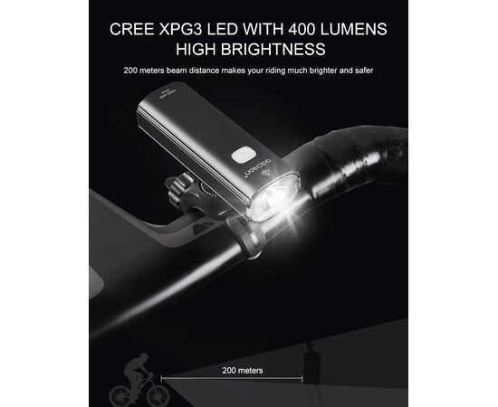 Фара GACIRON V20C-400 CREE 400LM Micro USB 2200mAh 07-300139, изображение 10