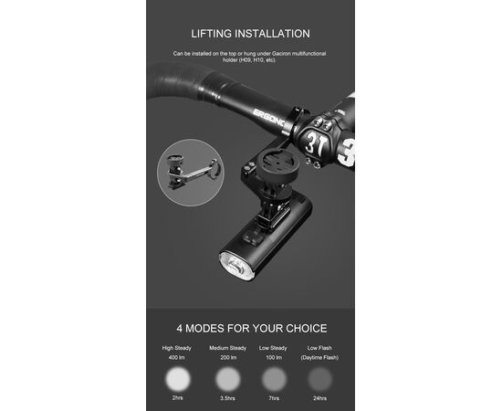 Фара GACIRON V20C-400 CREE 400LM Micro USB 2200mAh 07-300139, изображение 16