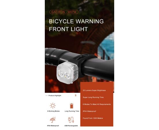 Фара GACIRON W07W 20 LM Micro USB 200mAh 07-300158, изображение 8